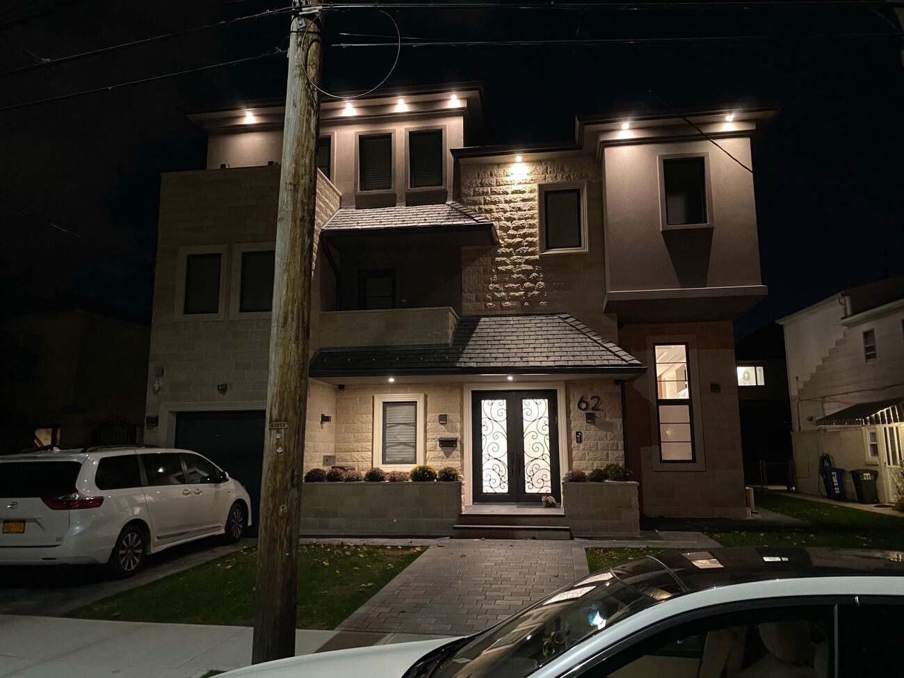 Facade lighting at night