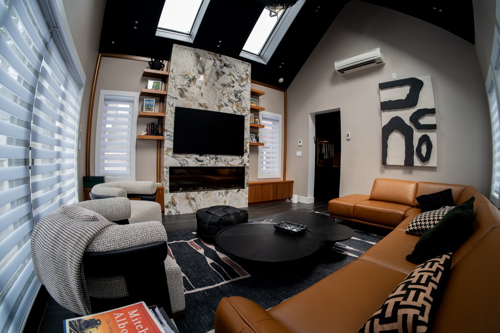 An 8,000 sq ft custom home great room
