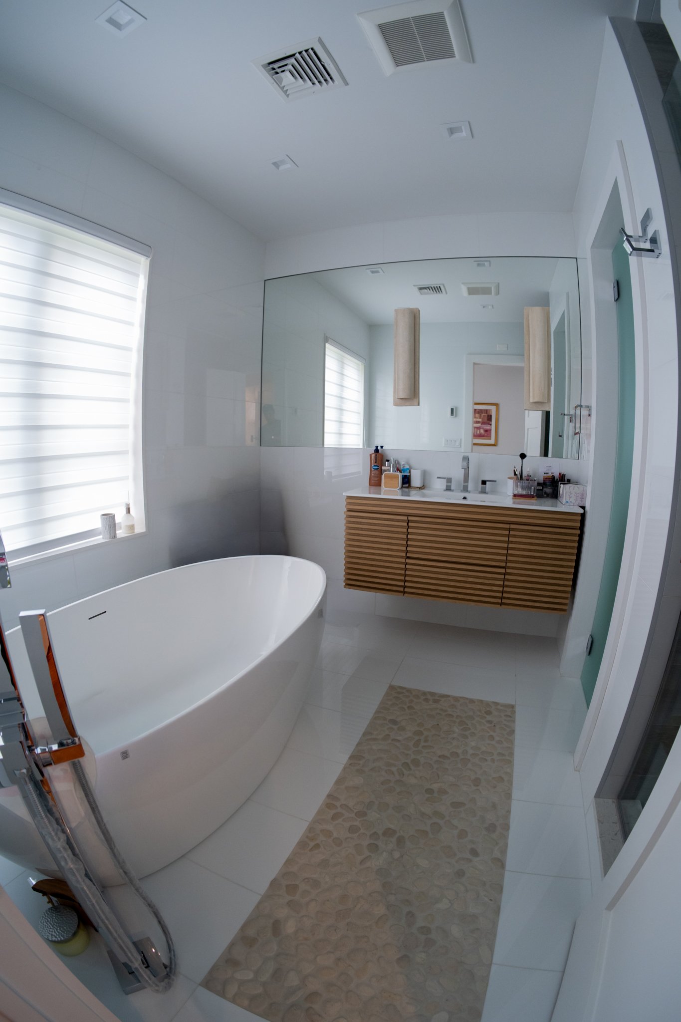 Spa bathroom with freestanding tub